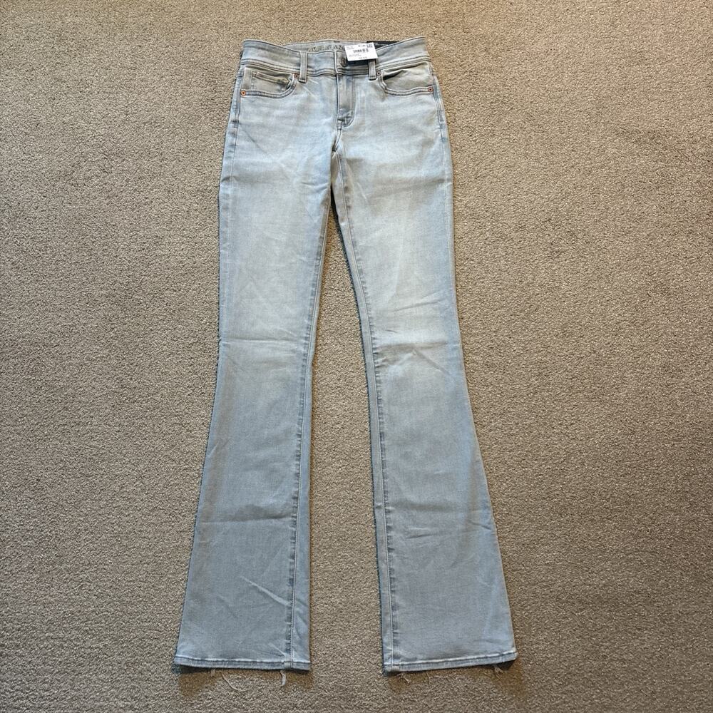 American Eagle Blue Kick Boot Low-Rise Next Level Stretch Jeans Sz 26 X-Long